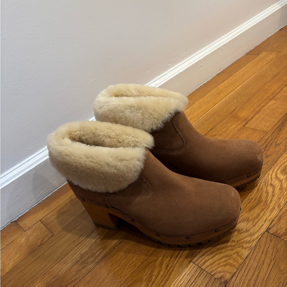 Ugg Brown Shearling-Lined Mules - image 1